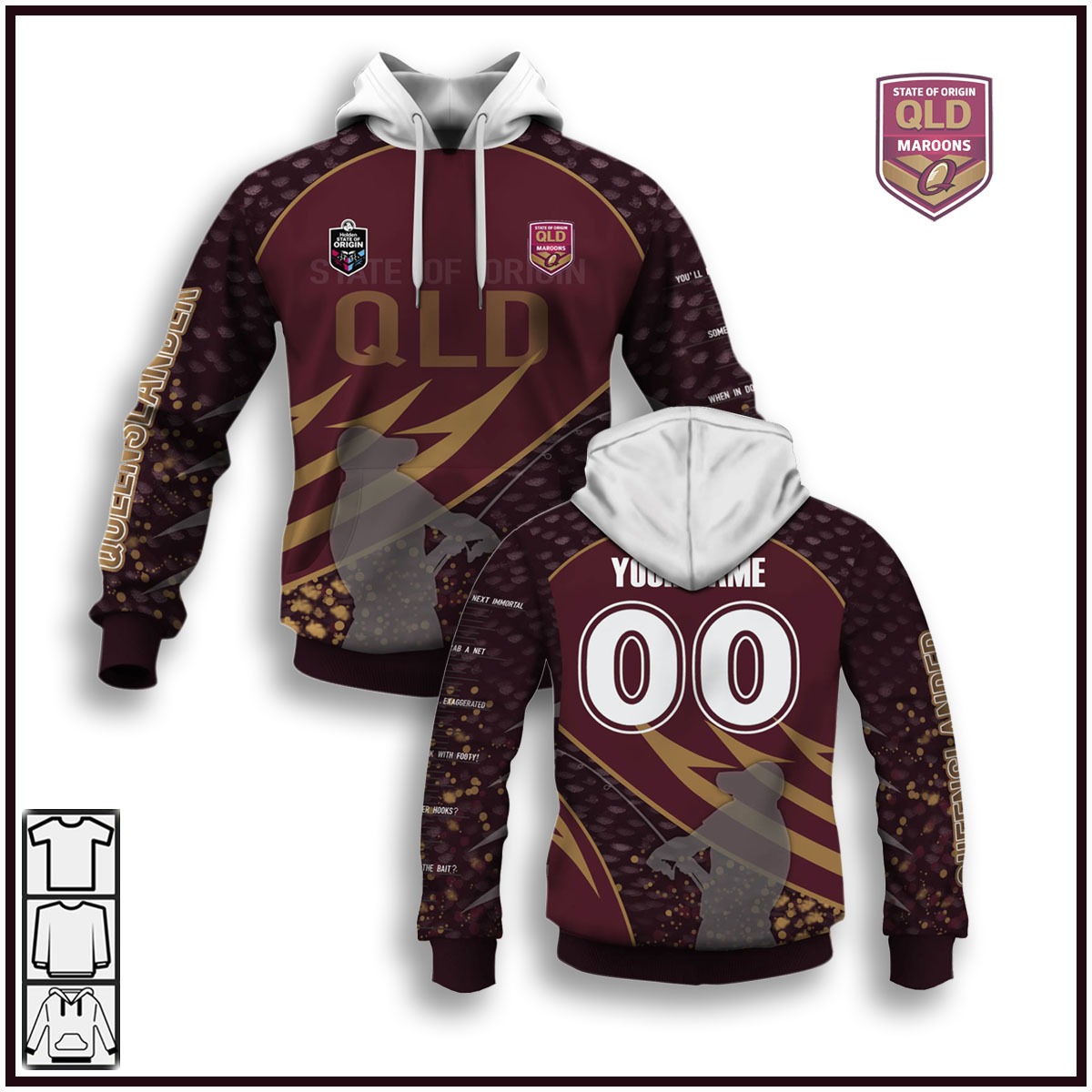 qld maroons fishing shirt