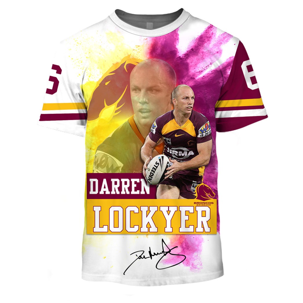 Darren Lockyer Brisbane Broncos NRL 3D Hoodie T shirt Sleeve T52 ...