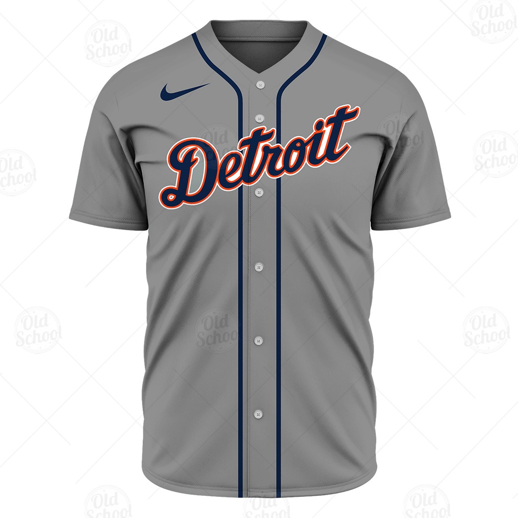Personalize MLB Detroit Tigers Gray Road Jersey 2020 YourGears