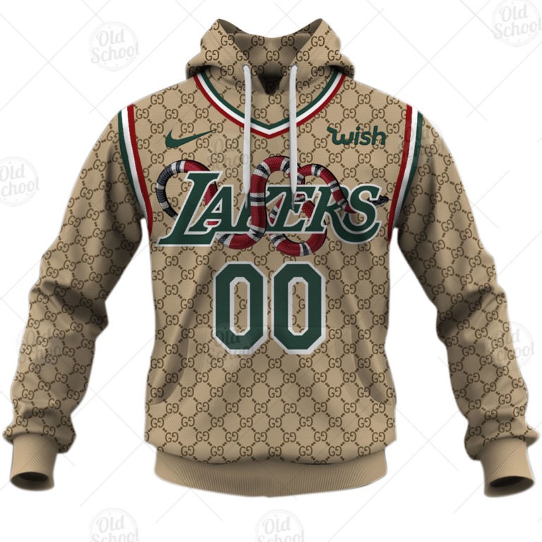 Personalize NBA Los Angeles Lakers x Gucci Jersey 2020 Beige Color ...