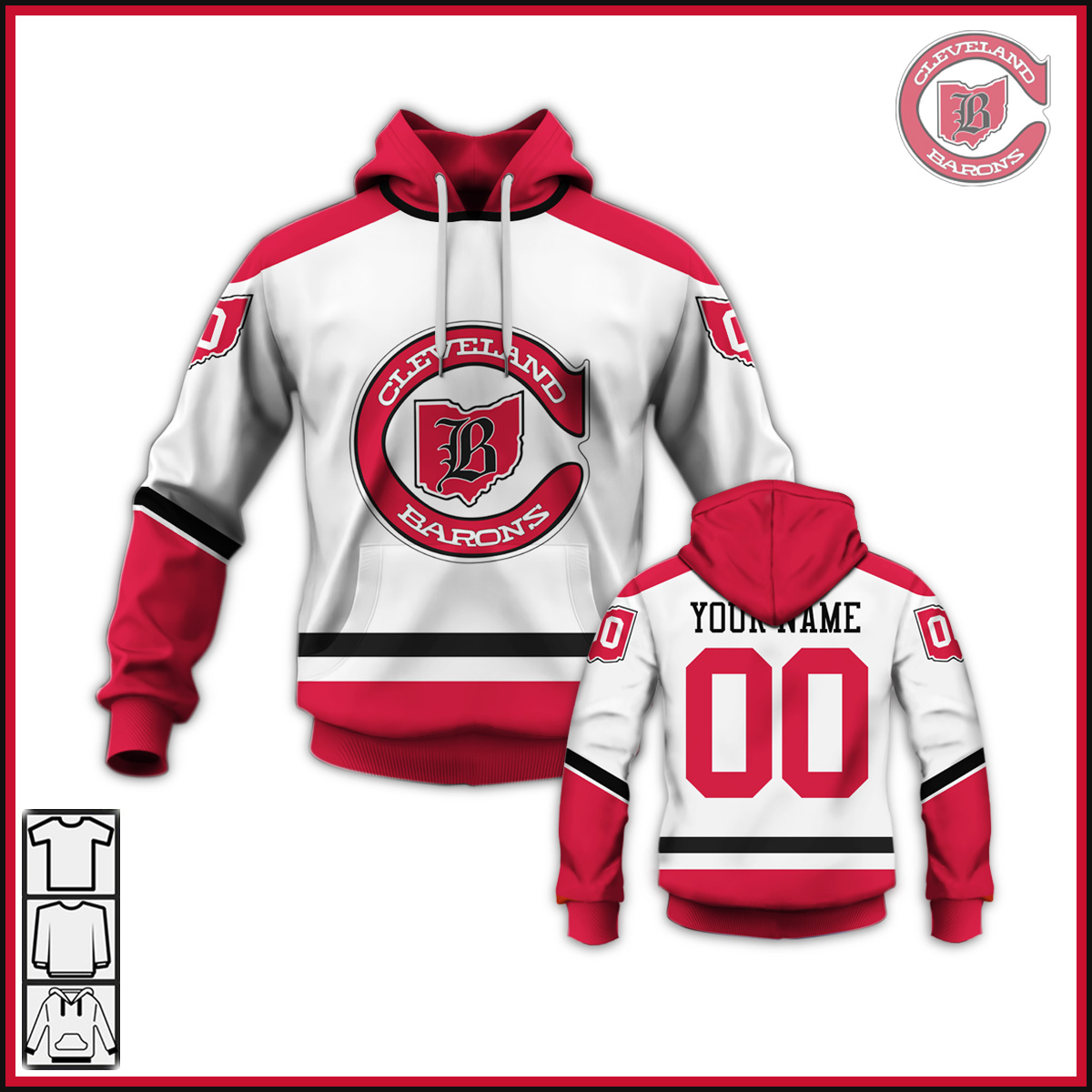 Custom Cleveland Barons 1976 Throwback Vintage NHL Hockey