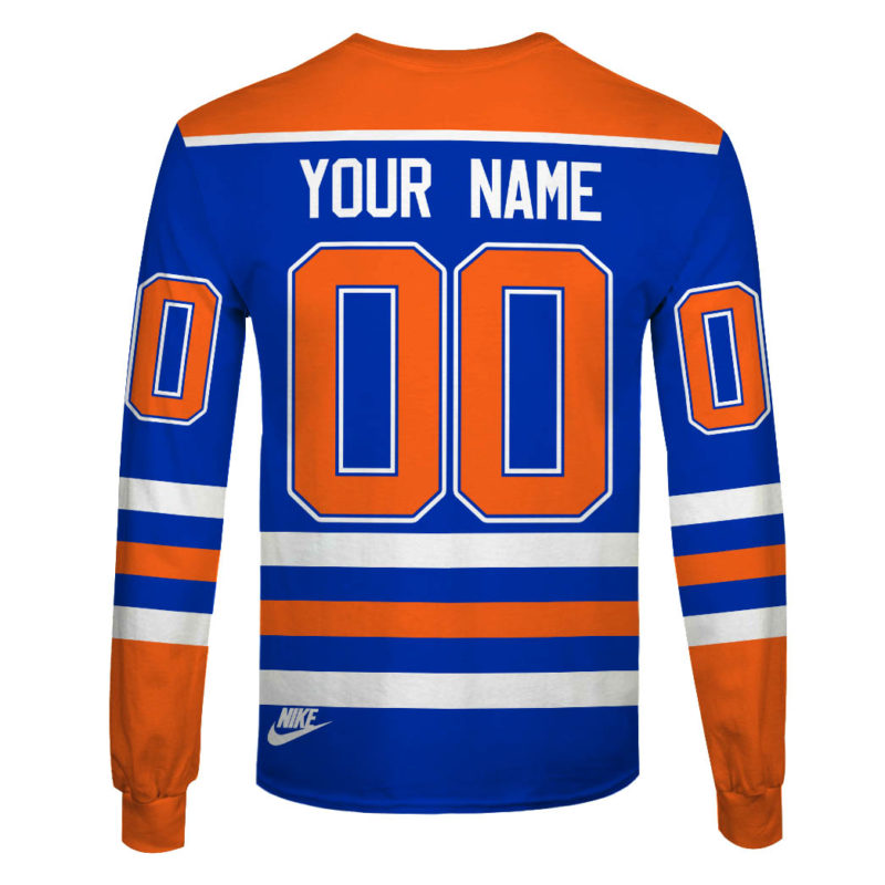 Personalized Edmonton Oilers 80s Throwback Vintage Hockey Away Jersey