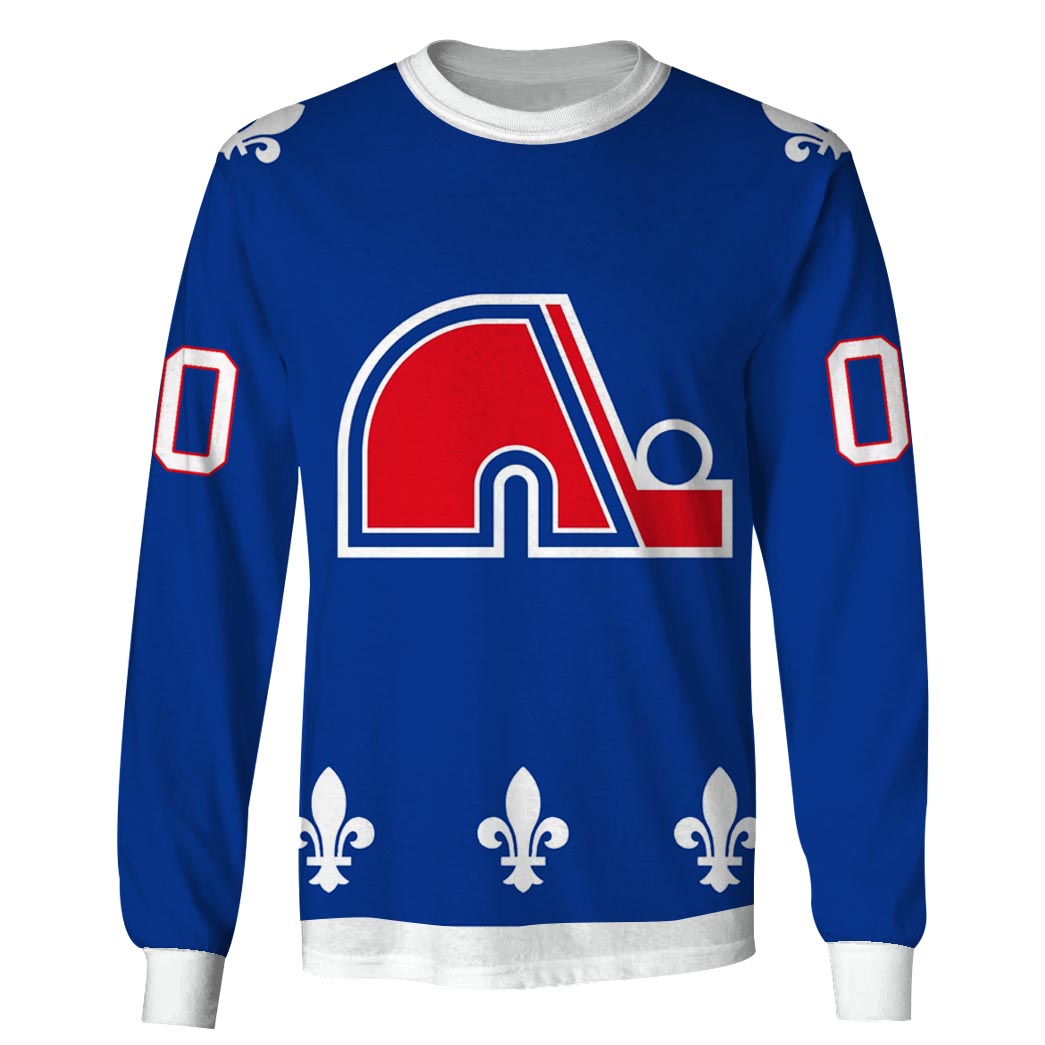 Personalized Quebec Nordiques Throwback Vintage NHL Hockey Away Jersey
