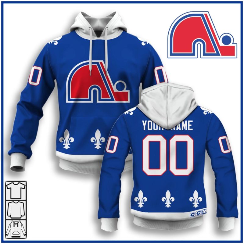 Personalized Quebec Nordiques Throwback Vintage NHL Hockey Away Jersey