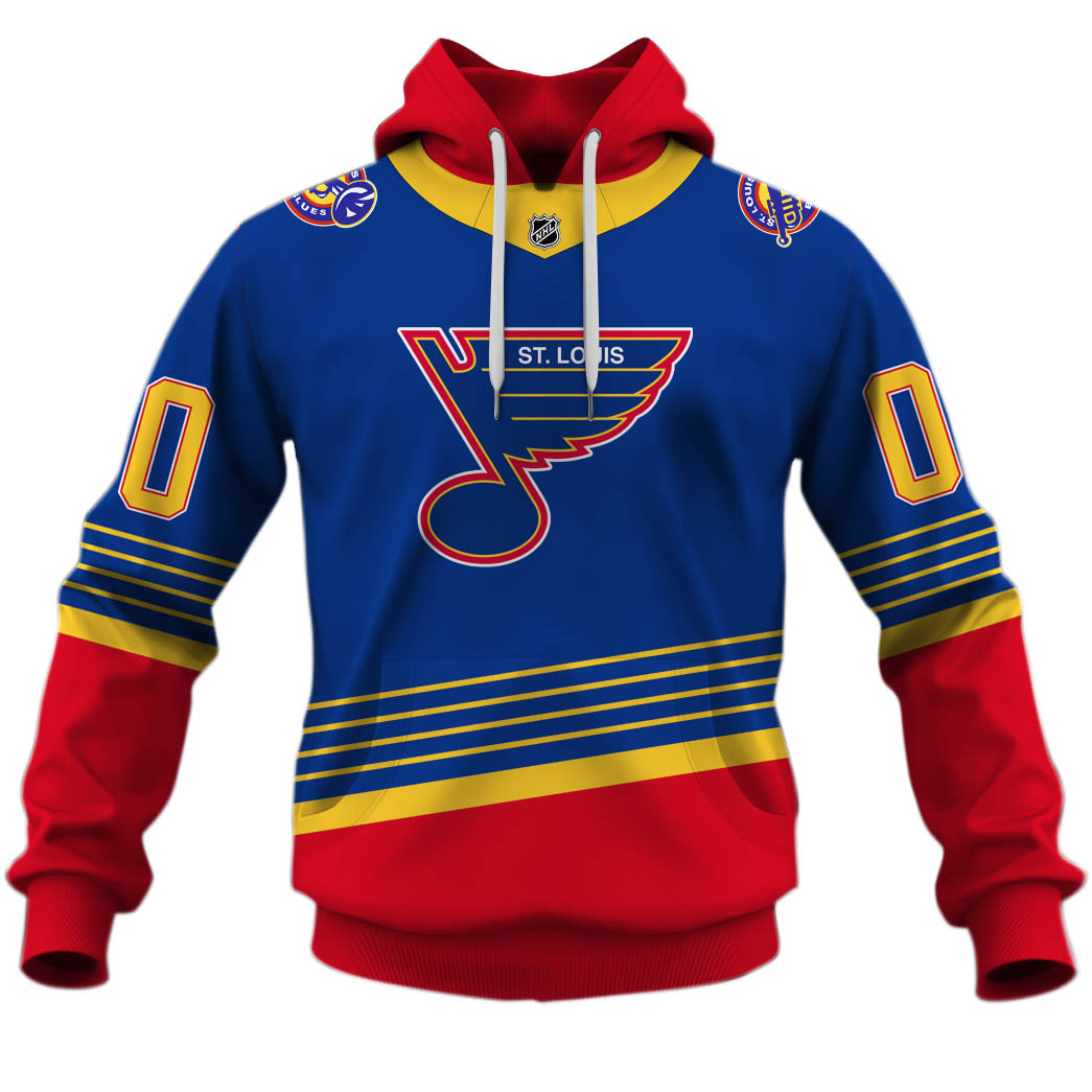 Personalized St. Louis Blues Throwback Vintage NHL Hockey Away Jersey ...