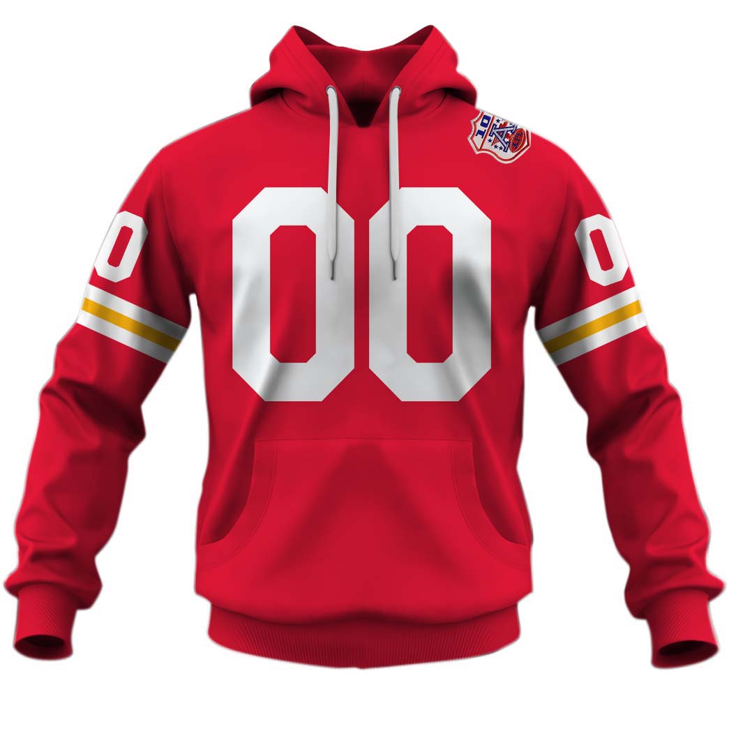 Kansas City Chiefs Mens Custom Name Hoodie Pullover Jacket Hooded Sweatshirt