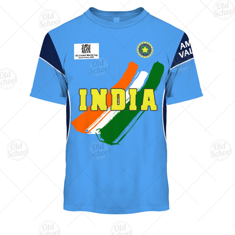 Personalise Indian Cricket Team 2003 ICC World Cup Vintage Retro Jersey