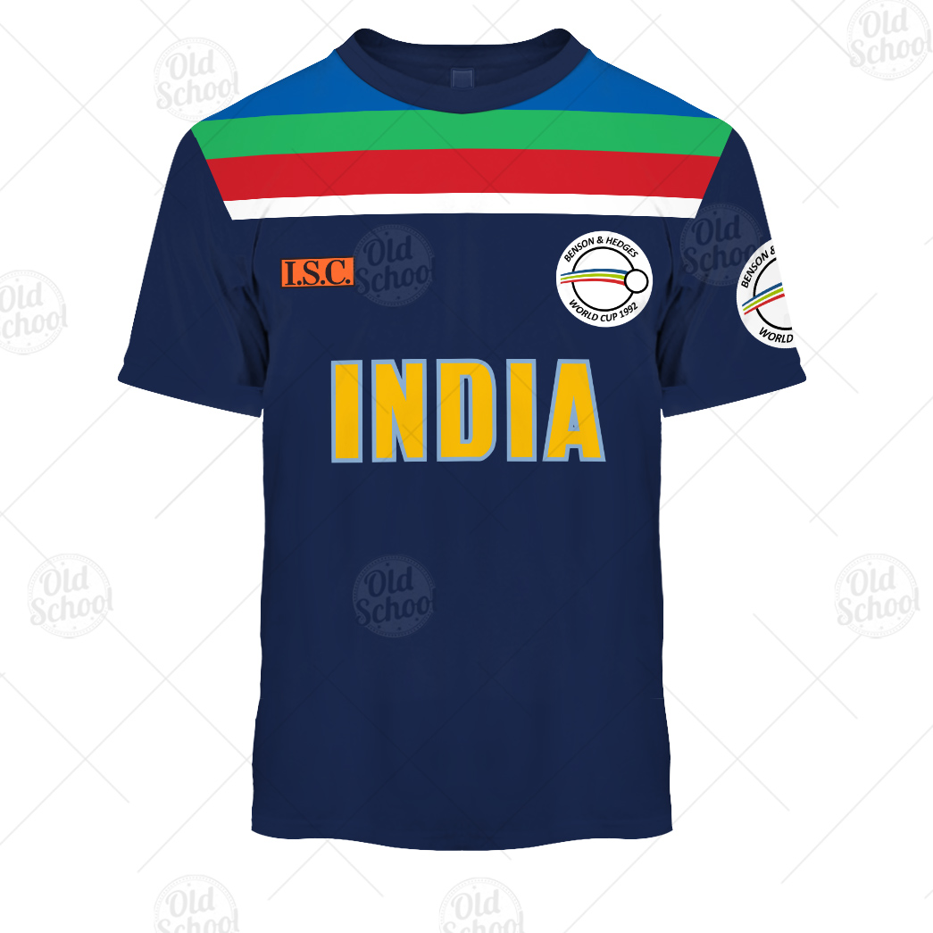 Personalise Indian Cricket Team 1992 World Cup Vintage Retro Jersey ...