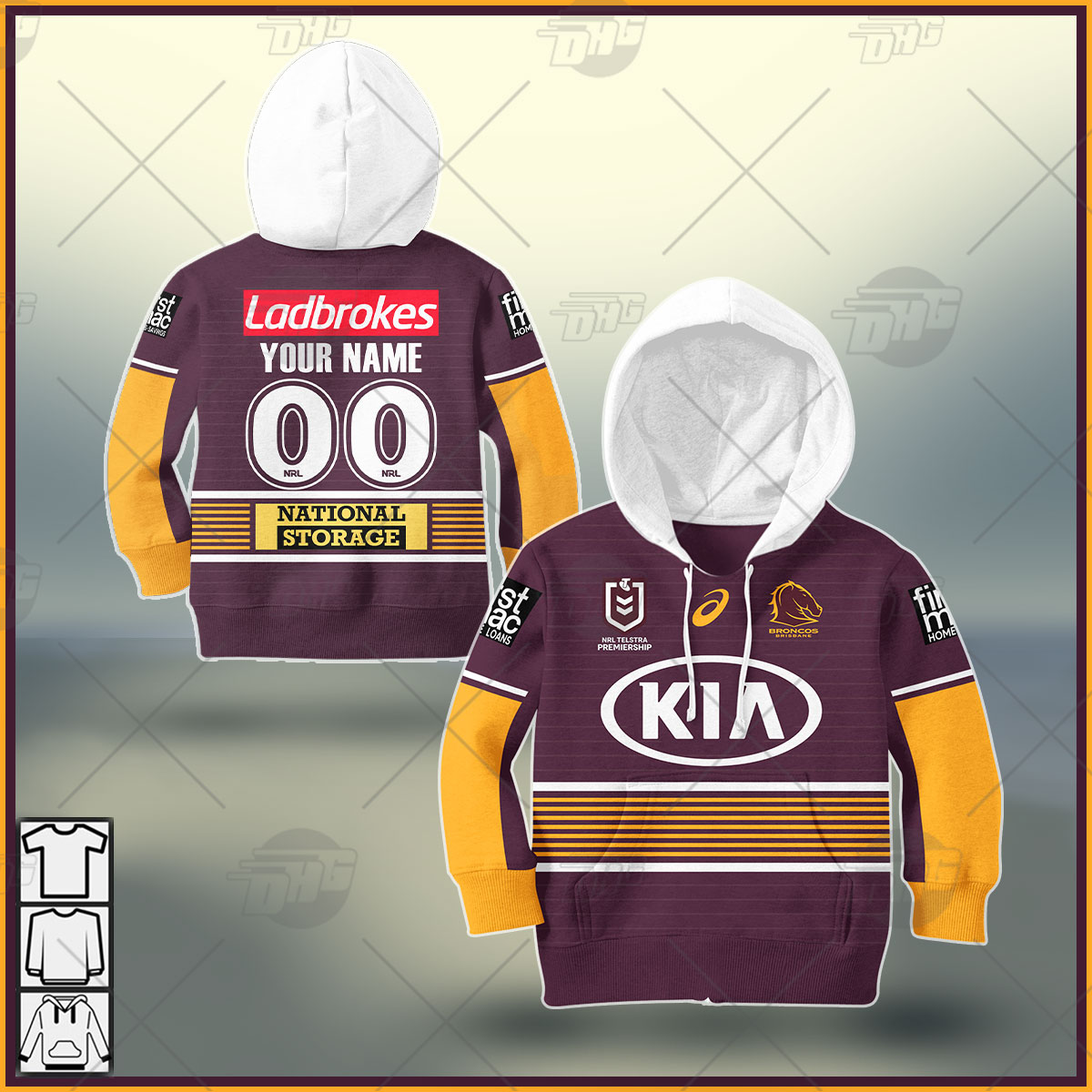 Brisbane Broncos 2023 Away Autographed/Signed Jersey