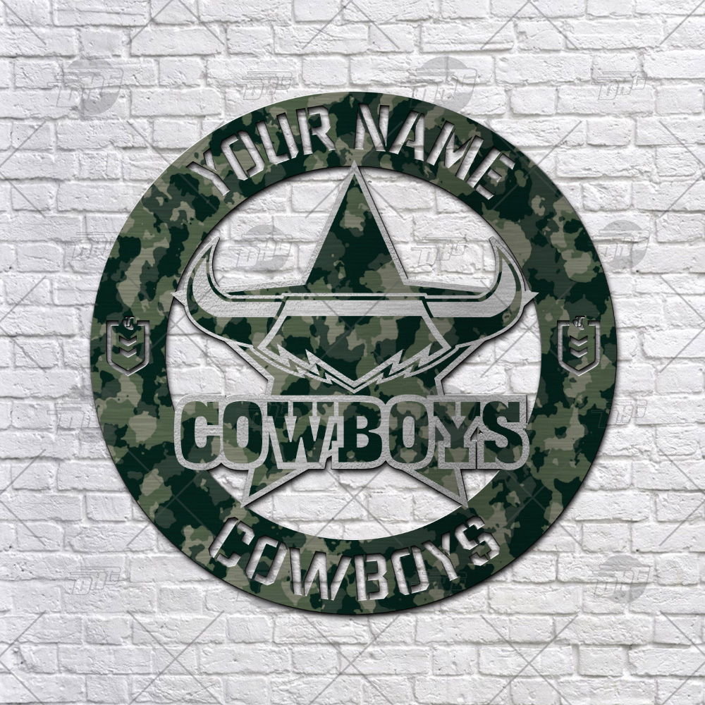 Custom Name North Queensland Cowboys Anzac Day Camo - Rugby Team Baseball Jerseys  Shirt