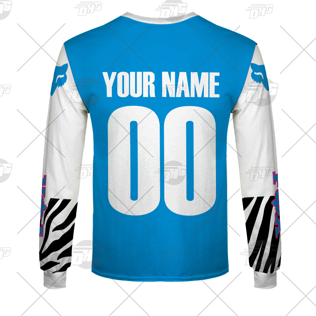 Personalized Fox Racing Dirt Bike Motocross 80s Zebra Retro Jersey
