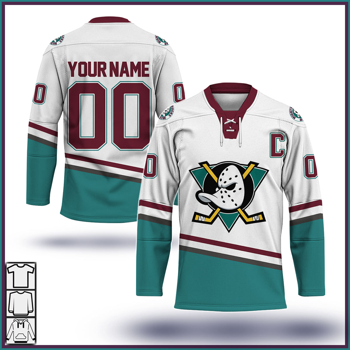 mighty ducks movie jersey white